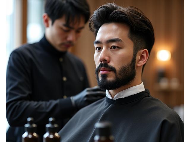 上質なビアードケアの施術
